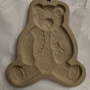 Like New Vintage Brown Bag Cookie Art Mold Teddy Bear Holding a Toy Bear Mold US